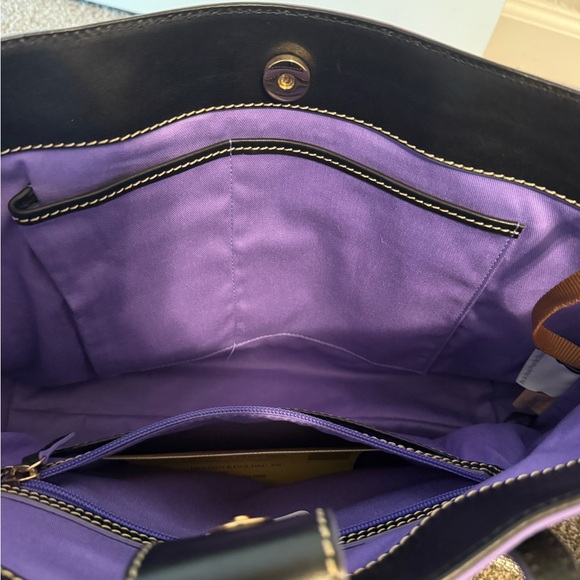 Dooney & Bourke Elegant Purple and Black Tote - Picture 6 of 8